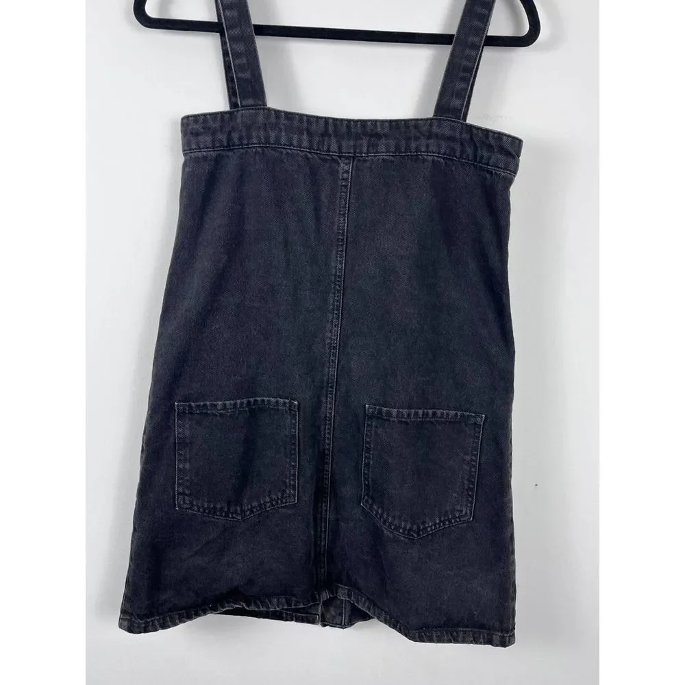 Urban Outfitters Denim Overall Black Jean Button Front Dress Size Small - Picture 6 of 8
